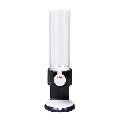 Airtight food storage bottles in white, blue, black, and pink for kitchen organisation