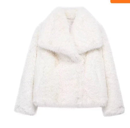 Cozy and stylish plush winter coat for women in various colors and sizes