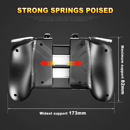 AK16 extendable mobile game controller with adjustable phone clamp and L1R1 trigger buttons