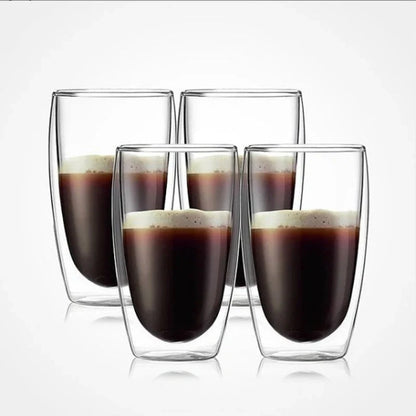 Egg-shaped double-layer insulated glass cup for water, beer, and coffee