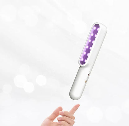 Handheld UV steriliser lamp 265nm rechargeable Type-C, pink and white, 219x34x40mm