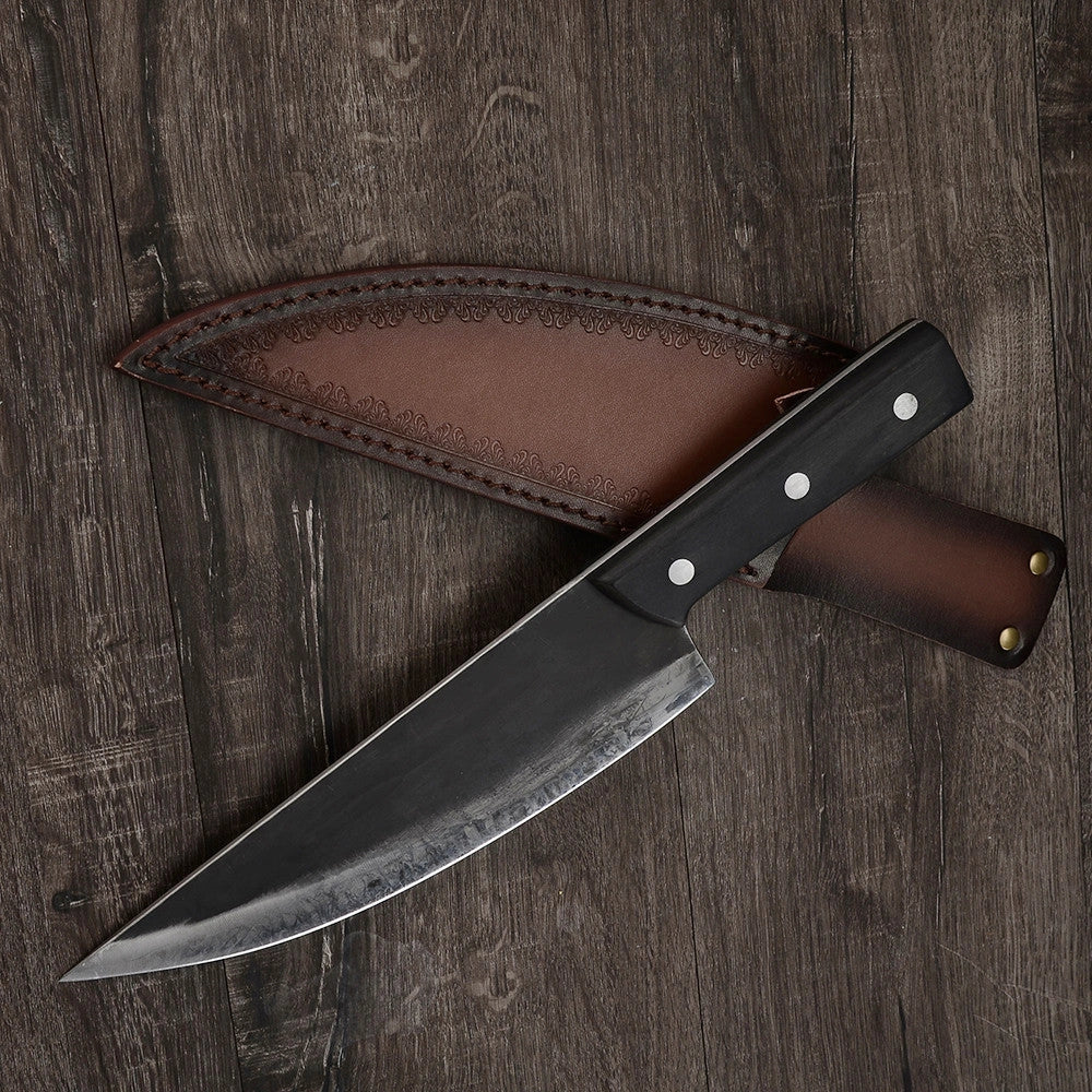High carbon steel 8-inch butcher's bone picking knife with ergonomic handle