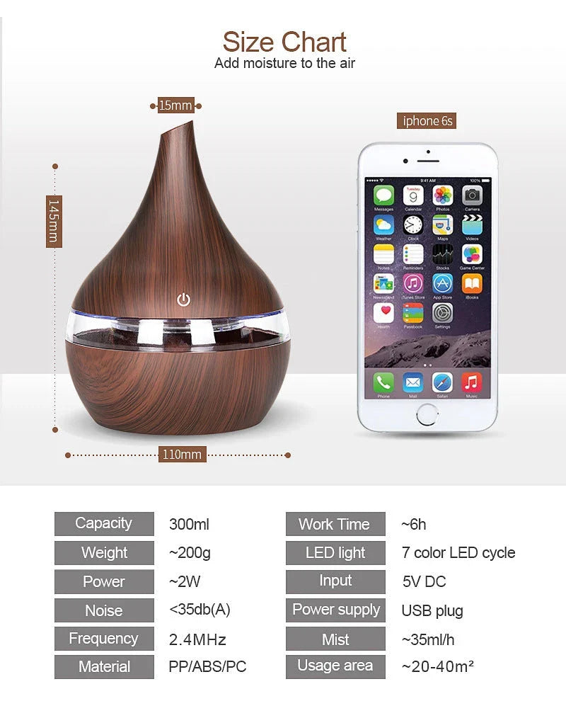 Homeenjoy UK Elegant Ultrasonic Essential Oil Diffuser - Crafted for Tranquil Ambience
