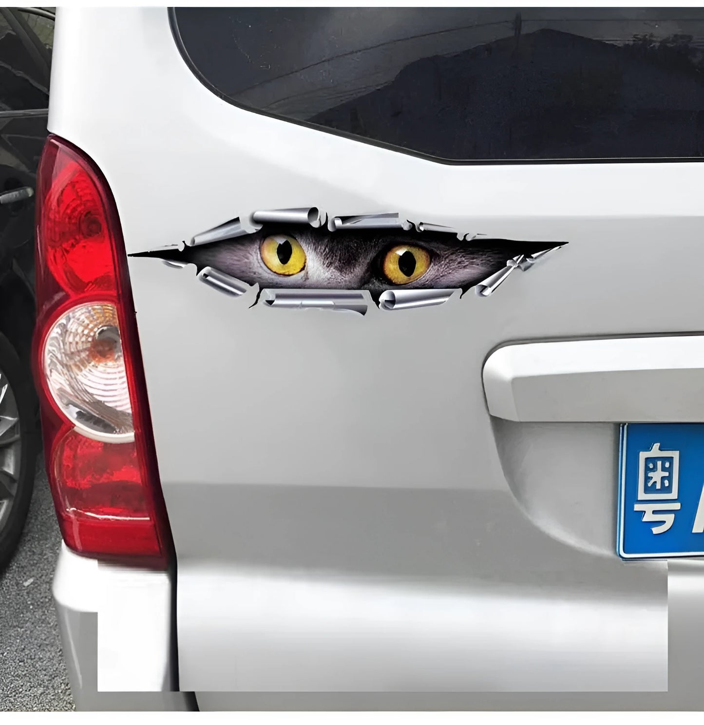 Tiger Eye and Eagle Eye 3D car bumper stickers measuring 10x35 cm with HD transparent PVC material