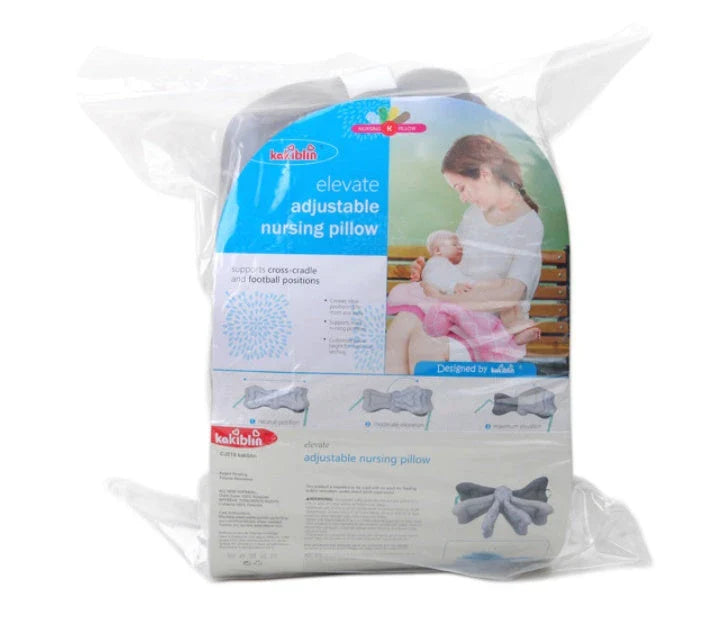 Adjustable breastfeeding pillow with soft, plush fill and rectangular shape for comfortable nursing