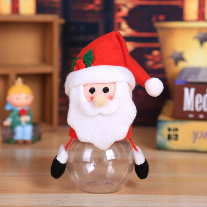 Christmas Candy Jar with festive toy lid for holiday treat storage