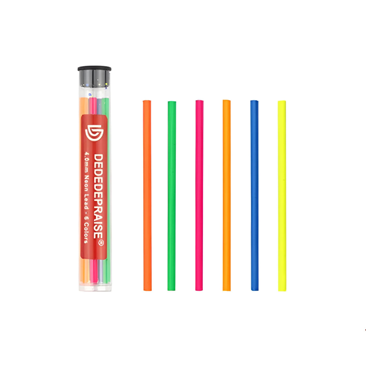 4.0mm mechanical pencil for drawing with colour lead refills in yellow, orange, blue, green, rose red, and orange red