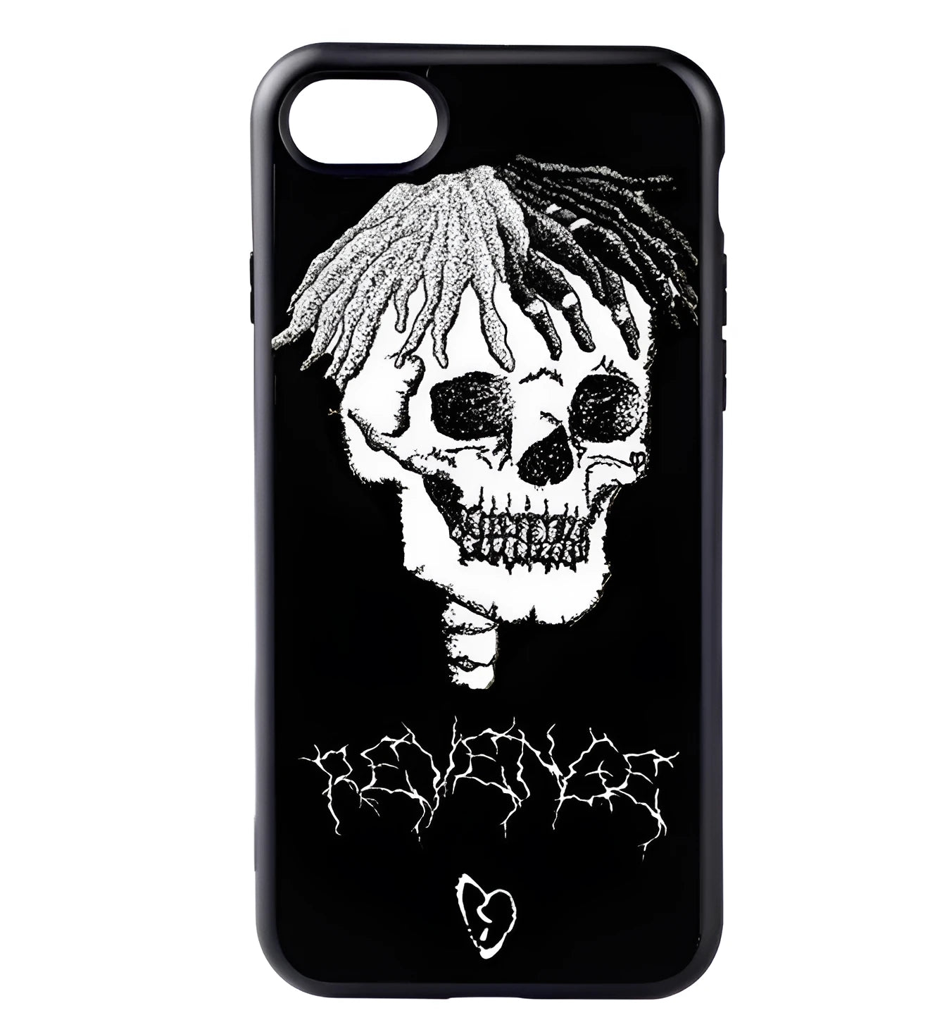 Clear half-wrapped iPhone case with XXTentacion pattern and matte finish.