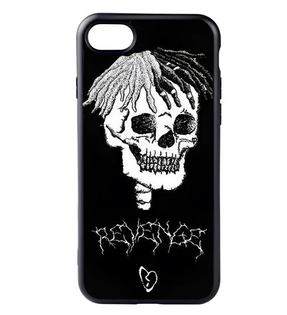 Clear half-wrapped iPhone case with XXTentacion pattern and matte finish.