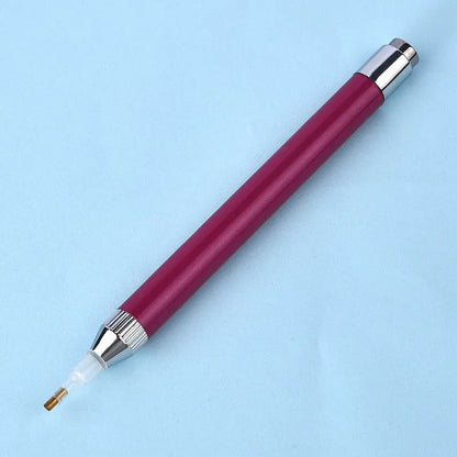 Luminous diamond painting drill pen with metal frame in blue, gold or red colour options