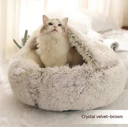 Cozy All-in-One Pet Bed in various colors and sizes, providing a plush and comfortable retreat for cats and dogs