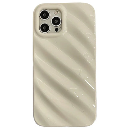 Simple pleated silicone iPhone case with electroplated laser detailing in black colour