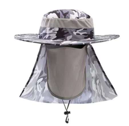 Fisherman's hat with wide brim for sun, water, and UV protection in various colours