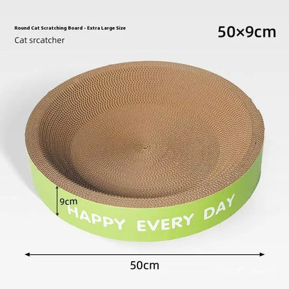 Green round cat scratching board nest bed with sisal rope surface