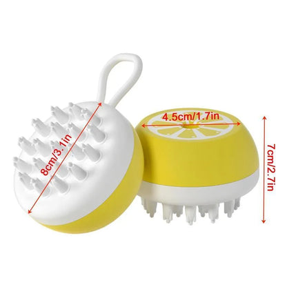 3-in-1 dog shampoo brush with massage points for bath time grooming