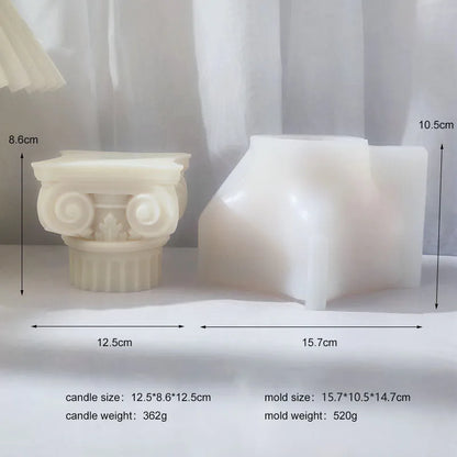 Roman pillar candle silicone mould for candles, cake, chocolate, and plaster crafts