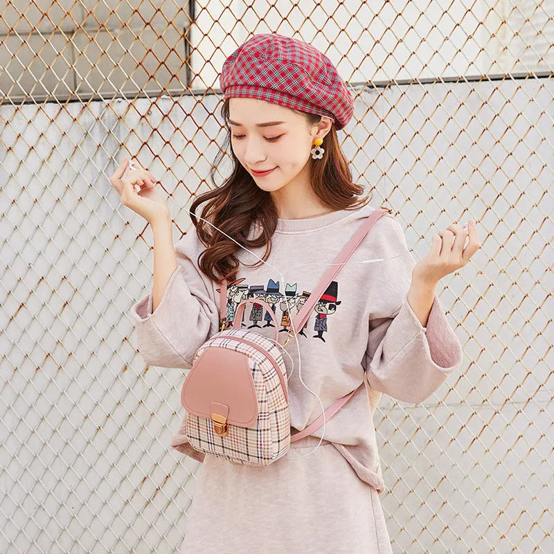 Black PU one shoulder diagonal multi-carry casual fashion phone bag
