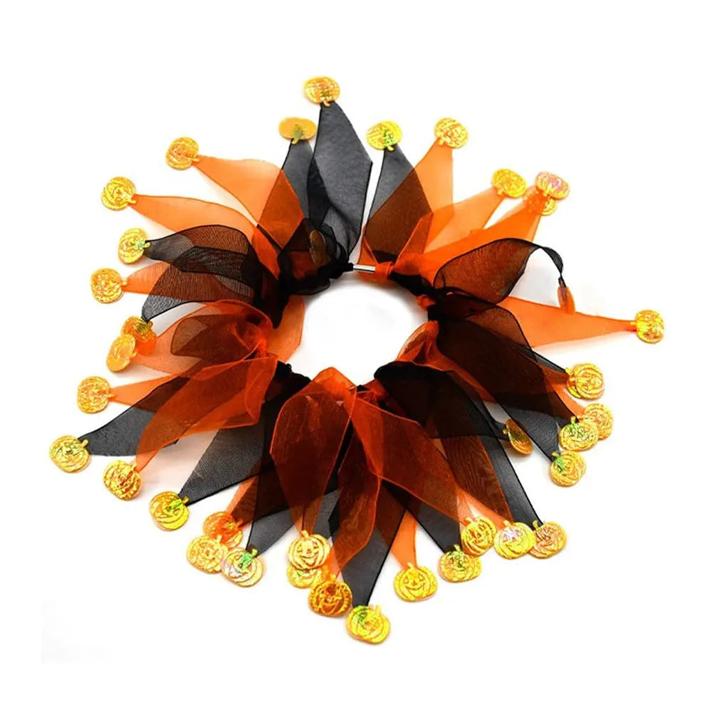Tie-dye cloth dog collar in seasonal Christmas and Halloween colour designs