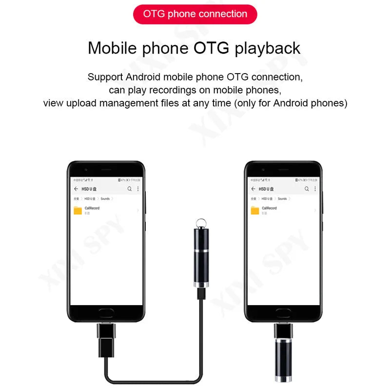 Black Amoi A1 metal voice recorder with headset, storage options 4GB 8GB 16GB 32GB