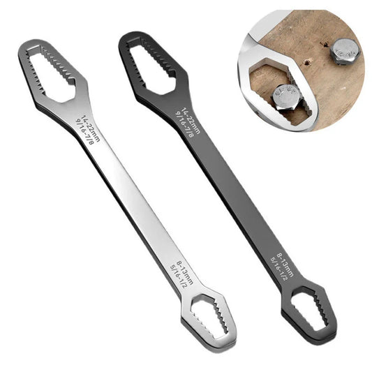 Dual-head box wrench with non-slip grip for DIY repairs