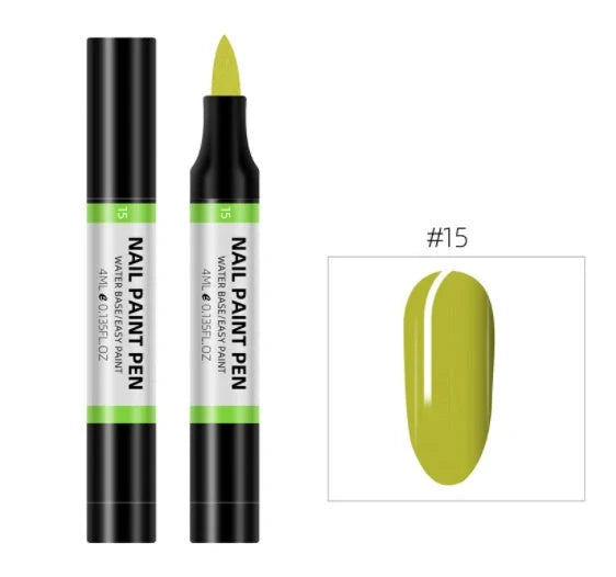 24 colour water-based nail polish painting pen for 3D nail art designs