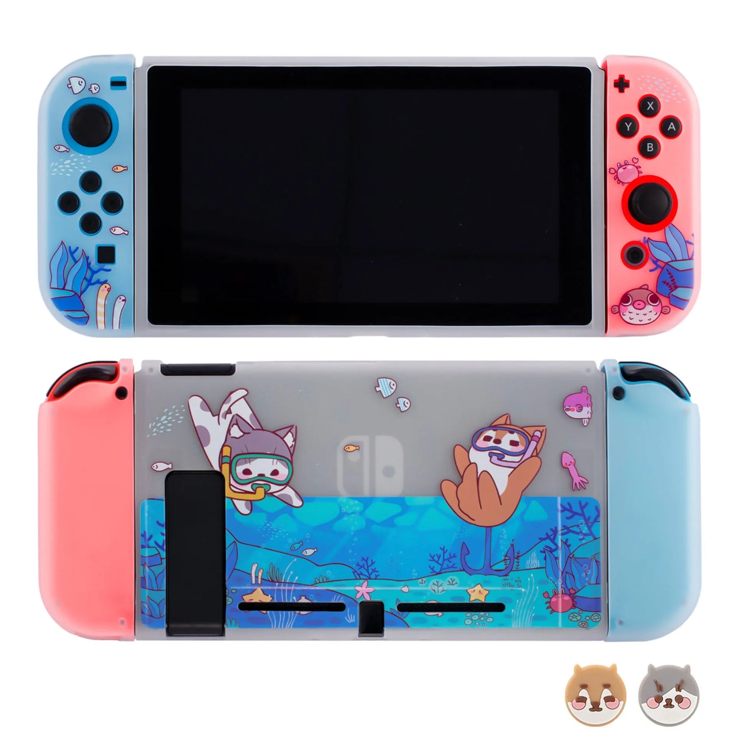 Pawdiary Nintendo Switch Oled protective case in submarine exploration colour design with TPU and PC construction