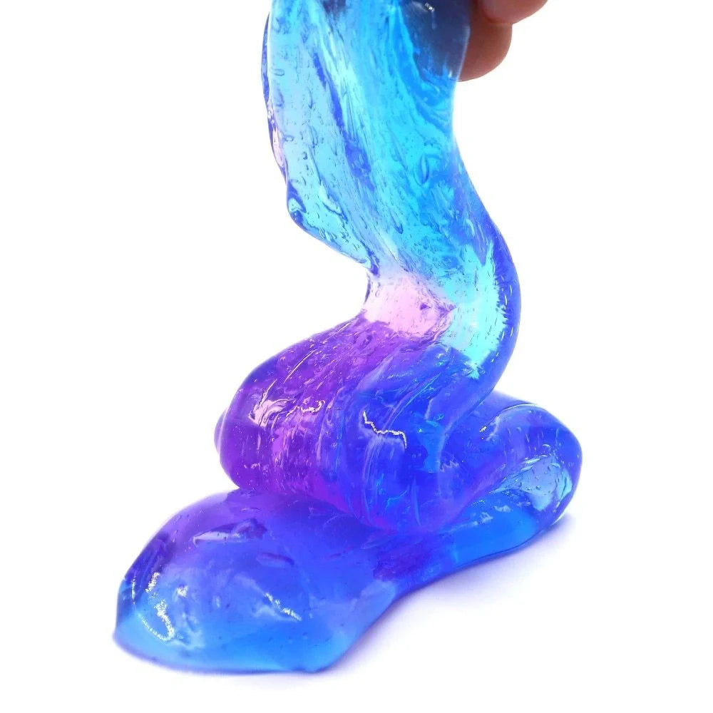 Color Matching Gradient Multicolor Crystal Mud Slime in a plastic box