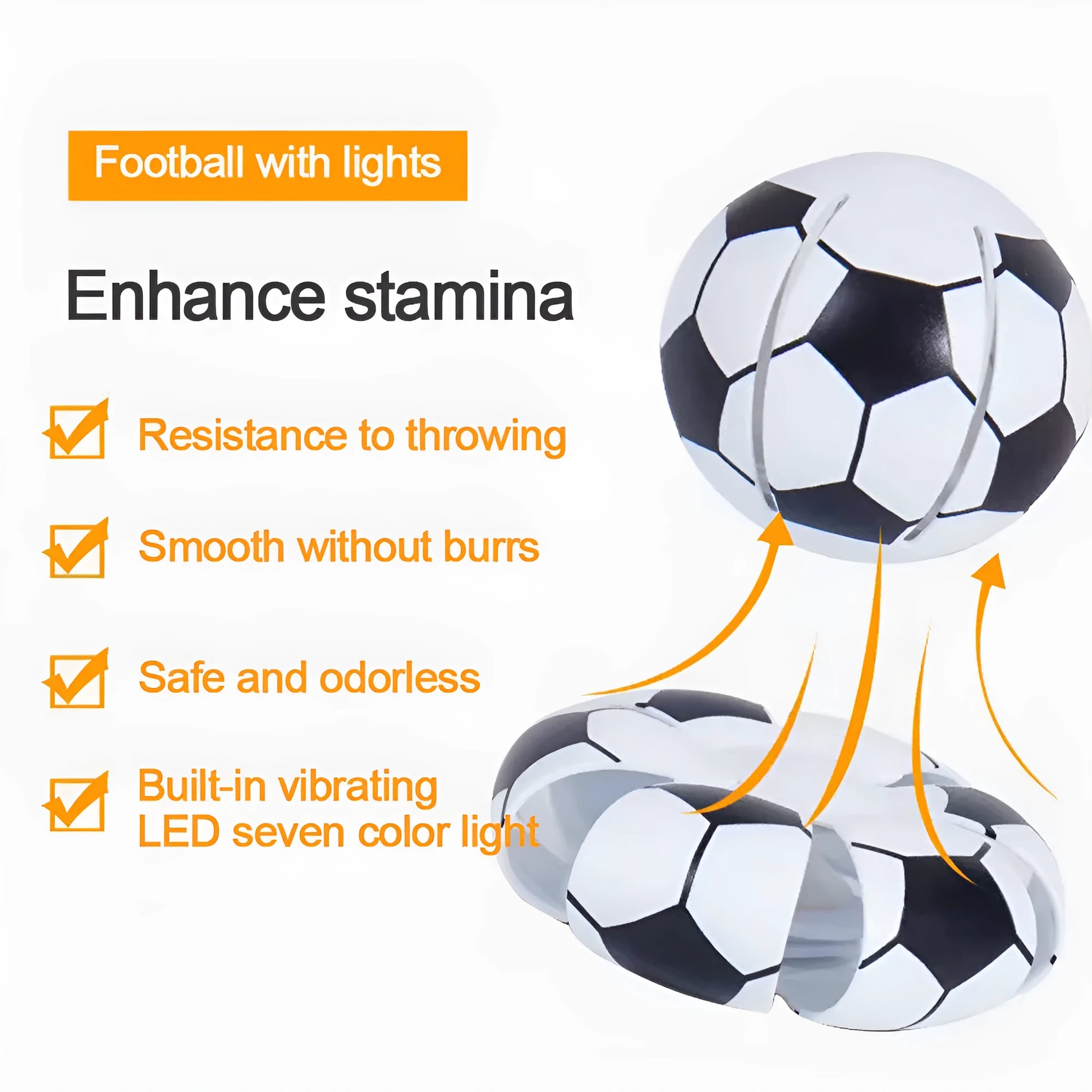 Convertible glowing ball and flying disc dog toy in plastic with 9cm diameter