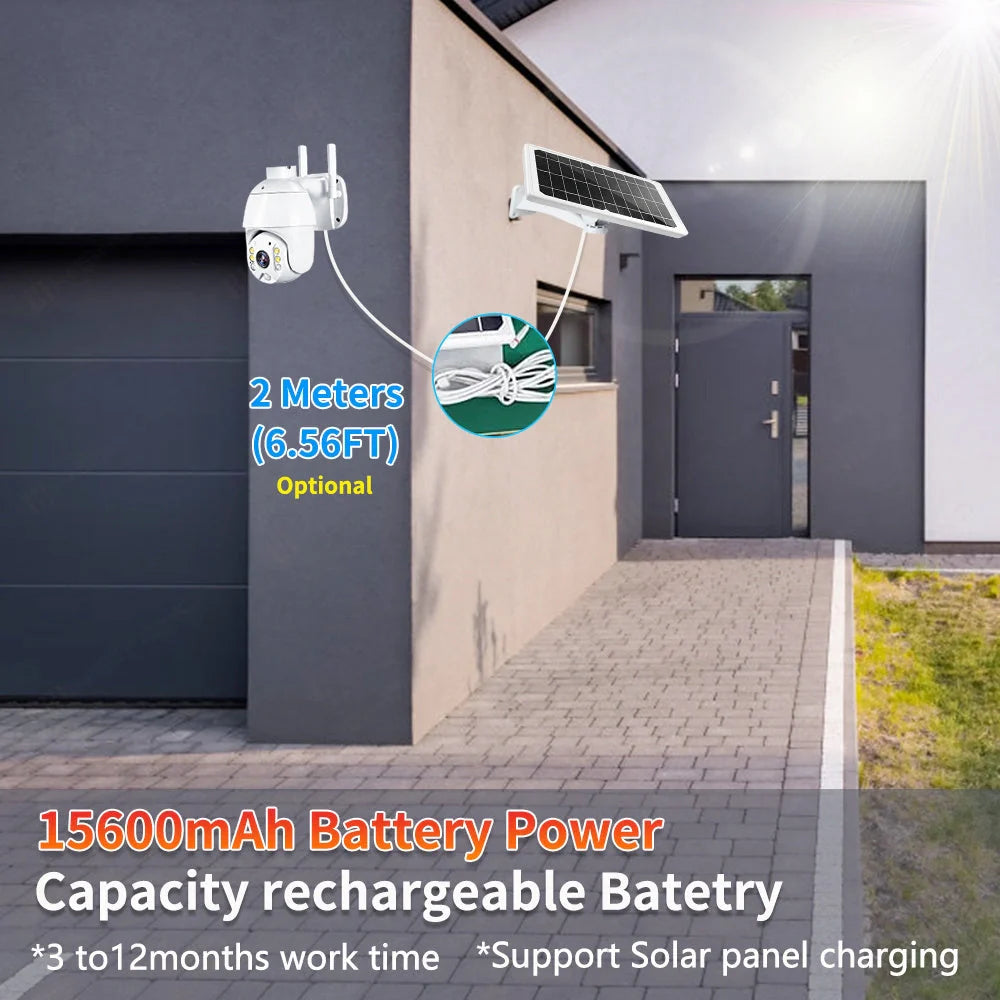 Solar-powered 4G security camera with 1080P resolution and PTZ capabilities