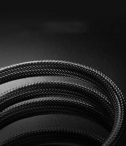 Version 2.0 4K HDMI cable with gold-plated connectors and black PVC outer cover showing length options