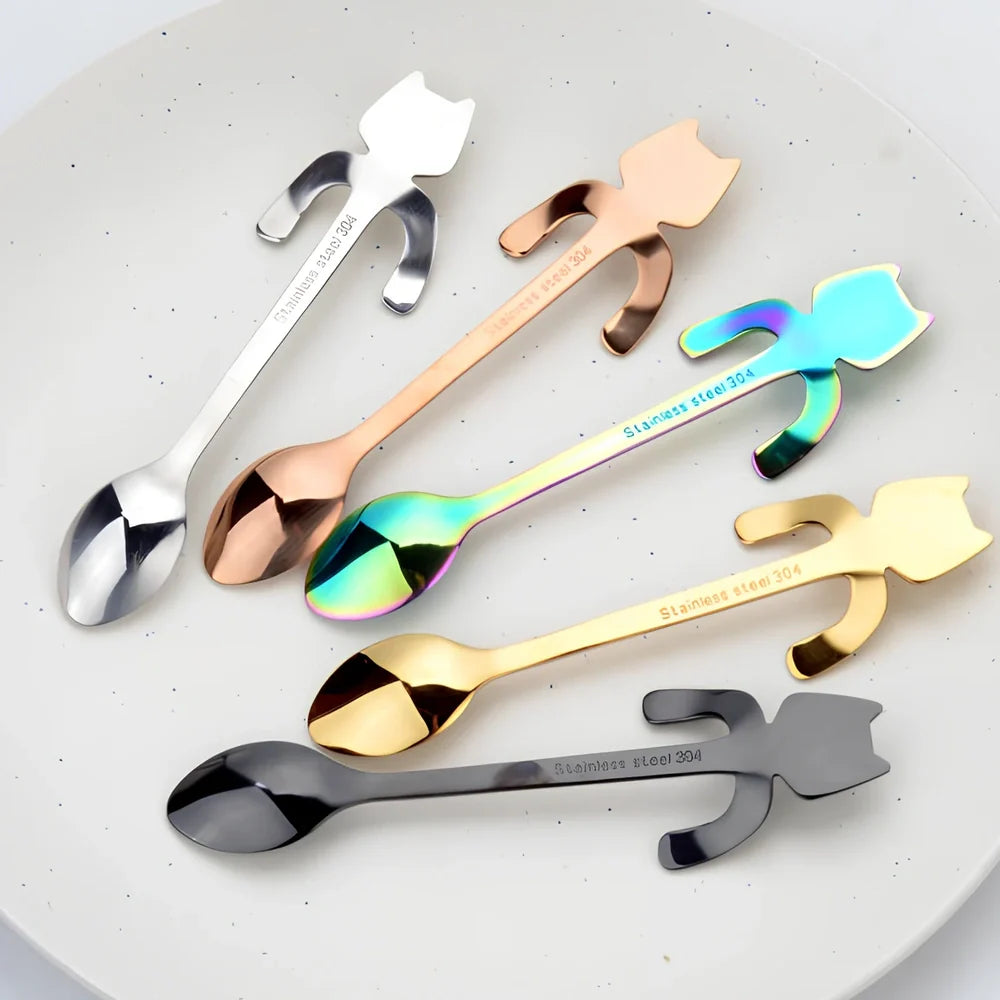 304 stainless steel coffee spoon with cartoon animal handle measuring 11.8cm long