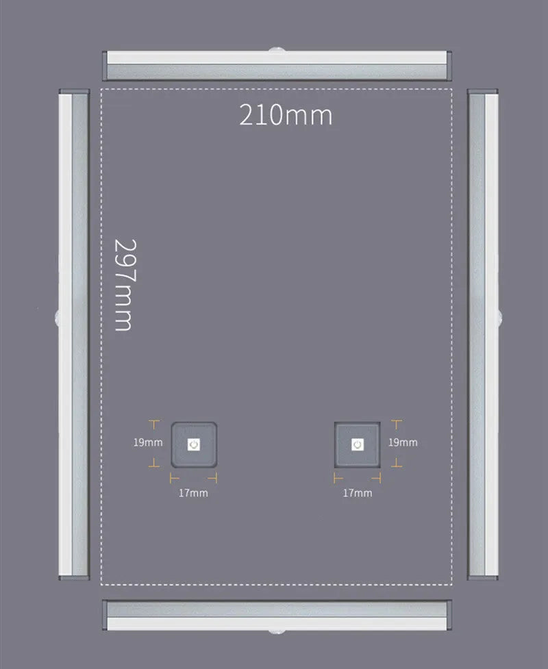 A matte aluminium LED closet light with a magnetic back, shown mounted inside a wooden wardrobe.