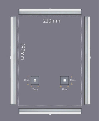 A matte aluminium LED closet light with a magnetic back, shown mounted inside a wooden wardrobe.