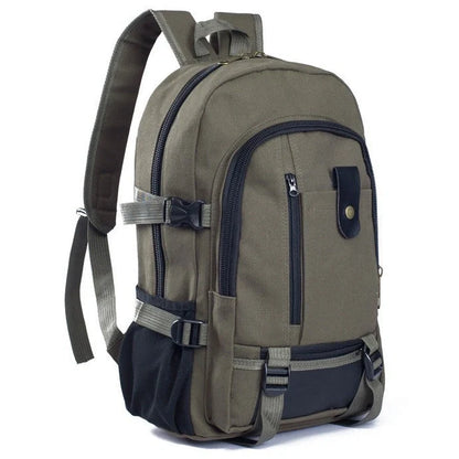 Stylish men's canvas backpack with zipper, perfect for students and professionals