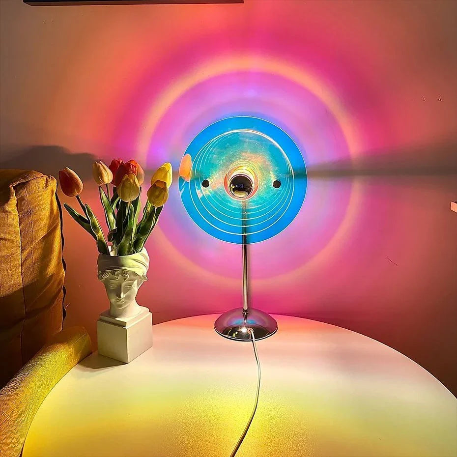 Stylish USB-powered bedside table lamp with cracked glass shade for creating a cozy, romantic ambiance in the bedroom