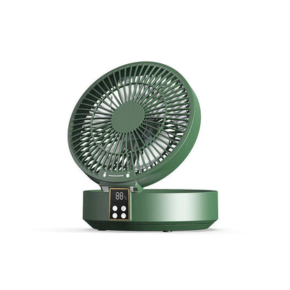 Rechargeable portable folding fan with USB charging, adjustable 3-speed airflow, and integrated night light for customized cooling and ambient lighting
