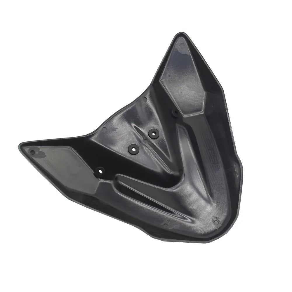 Black ABS plastic fixed front wing for KTM 390 and 790 Adventure motorcycles.