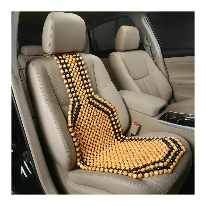 Universal summer car seat cushion in beige or black colours for five-seat vehicles