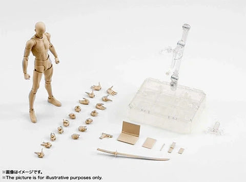 Articulated artist mannequin kit with interchangeable hands and accessories