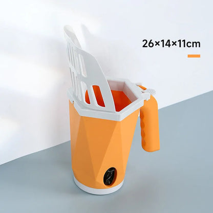 Large grey self-cleaning cat litter scoop with PP construction for pet waste removal