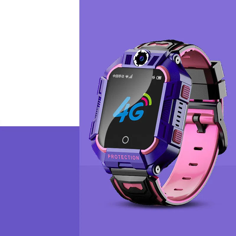 Green children's smartwatch phone with GPS on a silicone wristband, showing touchscreen and camera.