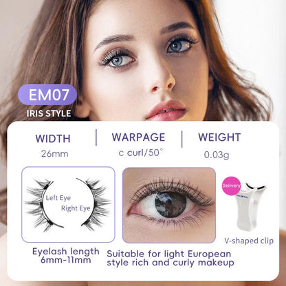 Luxurious magnetic suction false eyelashes in super soft mink hair for a natural look