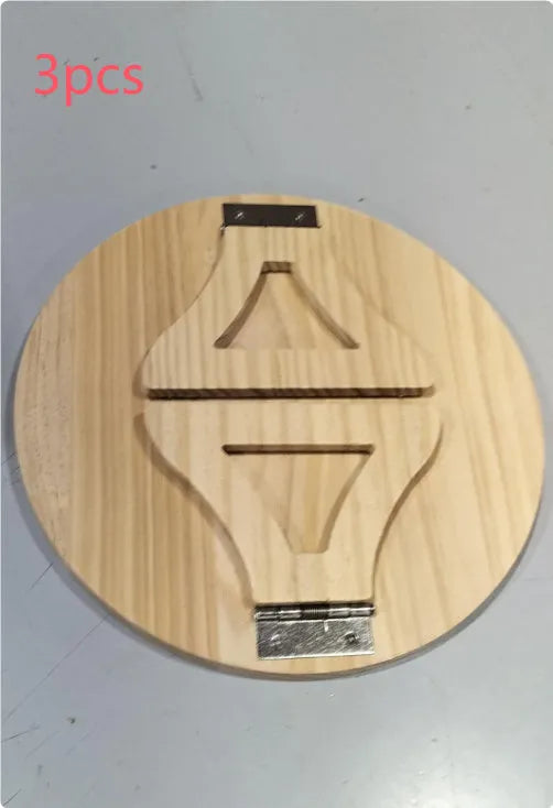 Wooden clip-on sofa tray table with carving design in bamboo colour on armrest