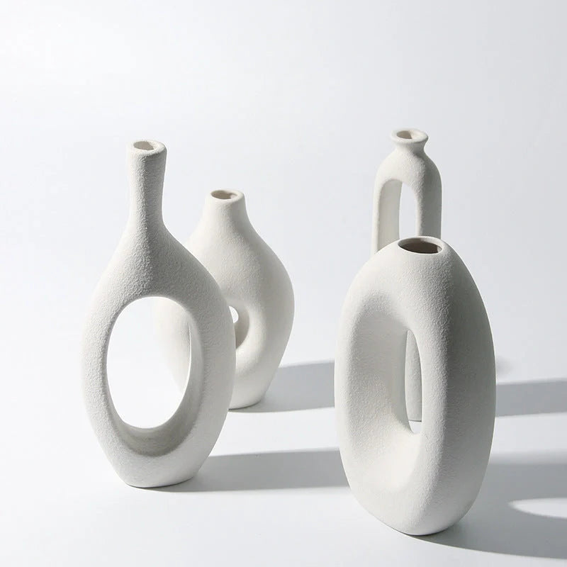 Handmade ceramic vase with frosted finish for flower arrangements