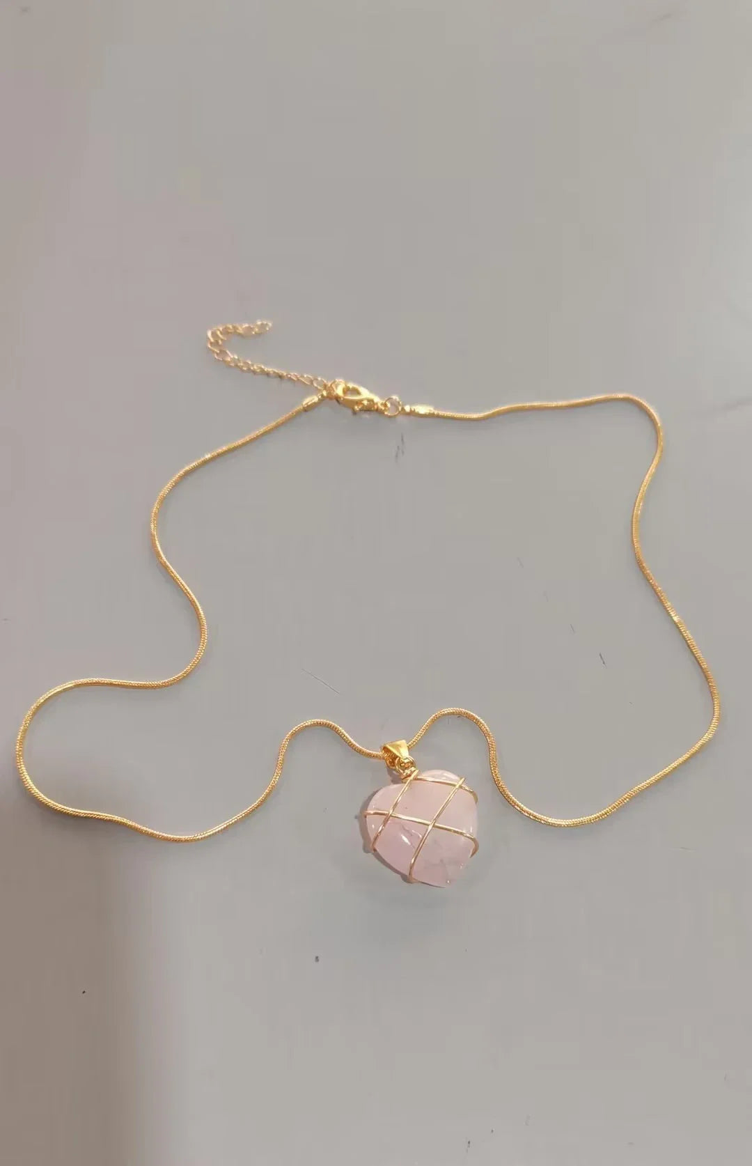Elegant gold-plated moonstone necklace with a heart-shaped pendant, perfect for fashionable women and girls