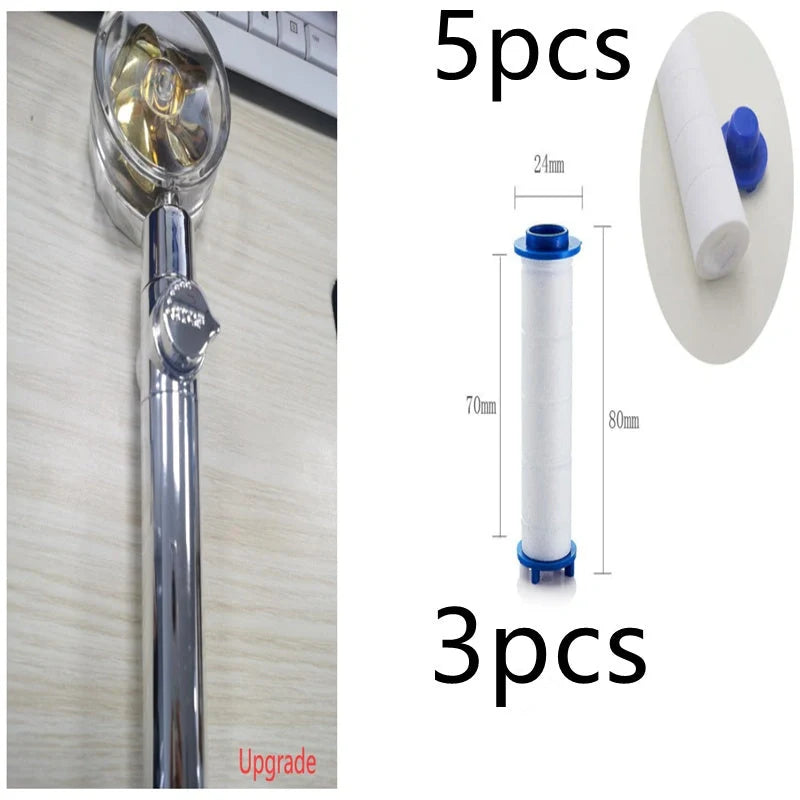 Turbo Propeller Shower Head with 360° fan extension and holder for a luxurious shower experience