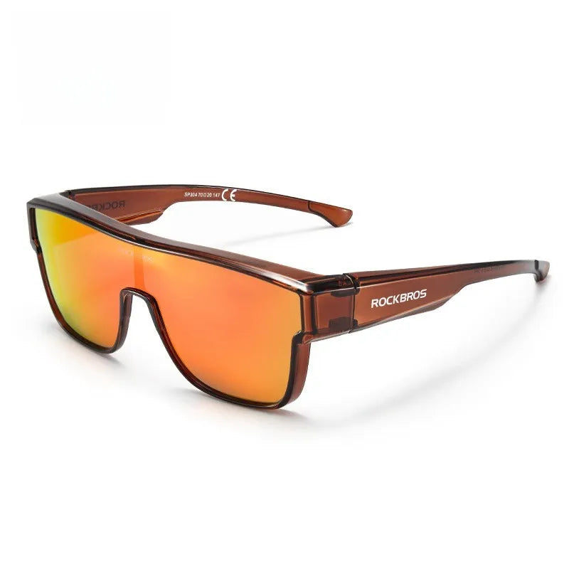Cycling goggles with polarised lenses and large frame in various colour options