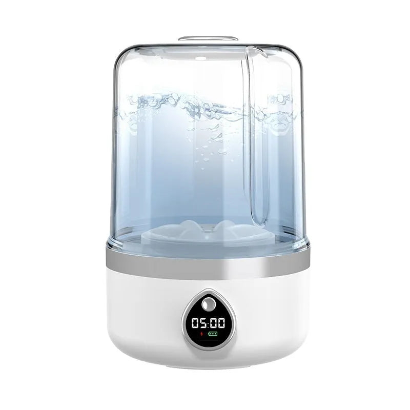White portable USB-powered mini washing machine showing 13.5cm width and compact design