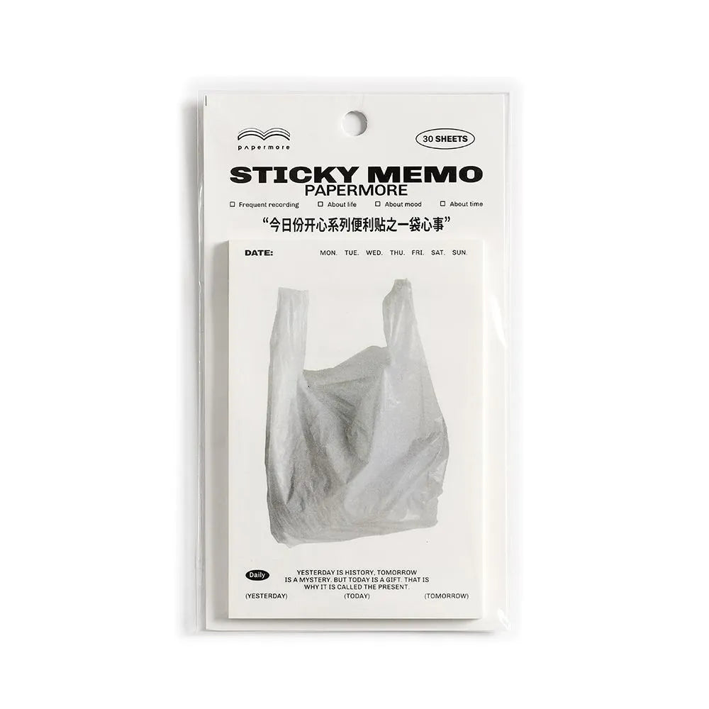 Happy Series message sticky notes refill pad showing 30 sheets in one of four cover colour options.
