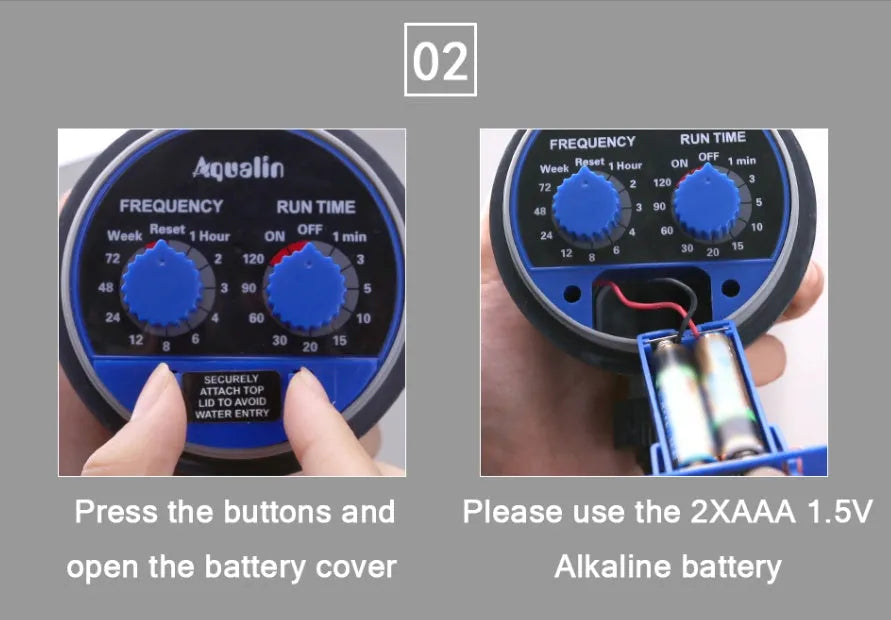 Automatic garden watering timer device with display and faucet connection